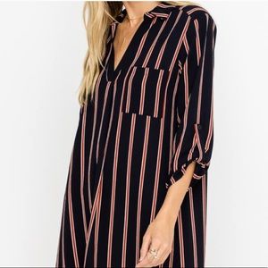 Lush Striped Shirt Dress Medium